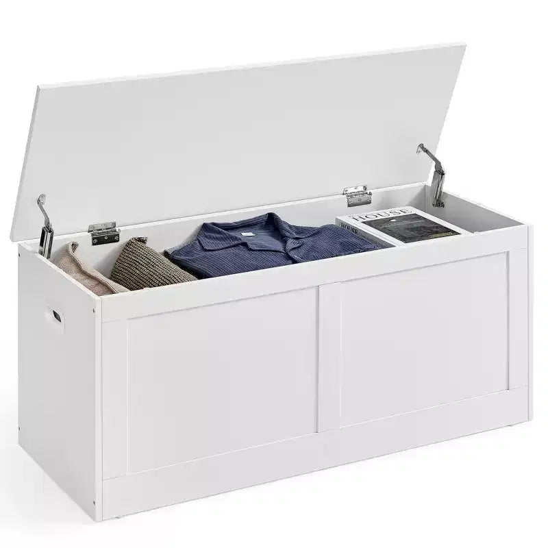 Wooden Storage Chest, Securely Opens 39.4x15.7x18.3 for Organizing Home Spaces