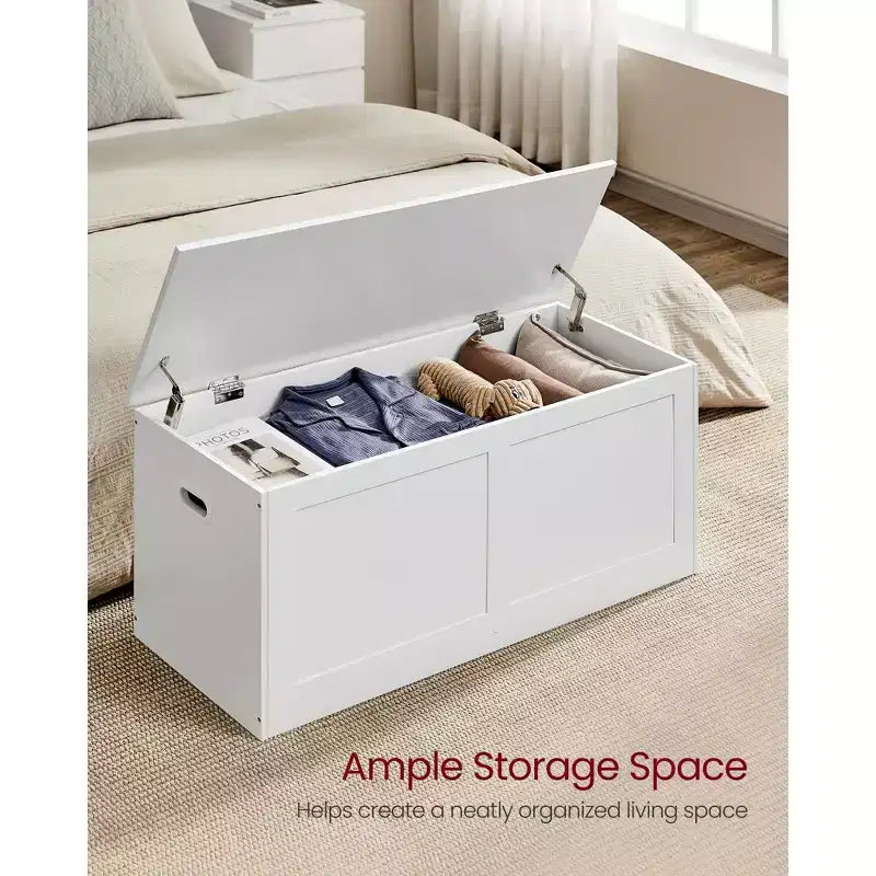 Wooden Storage Chest, Securely Opens 39.4x15.7x18.3 for Organizing Home Spaces