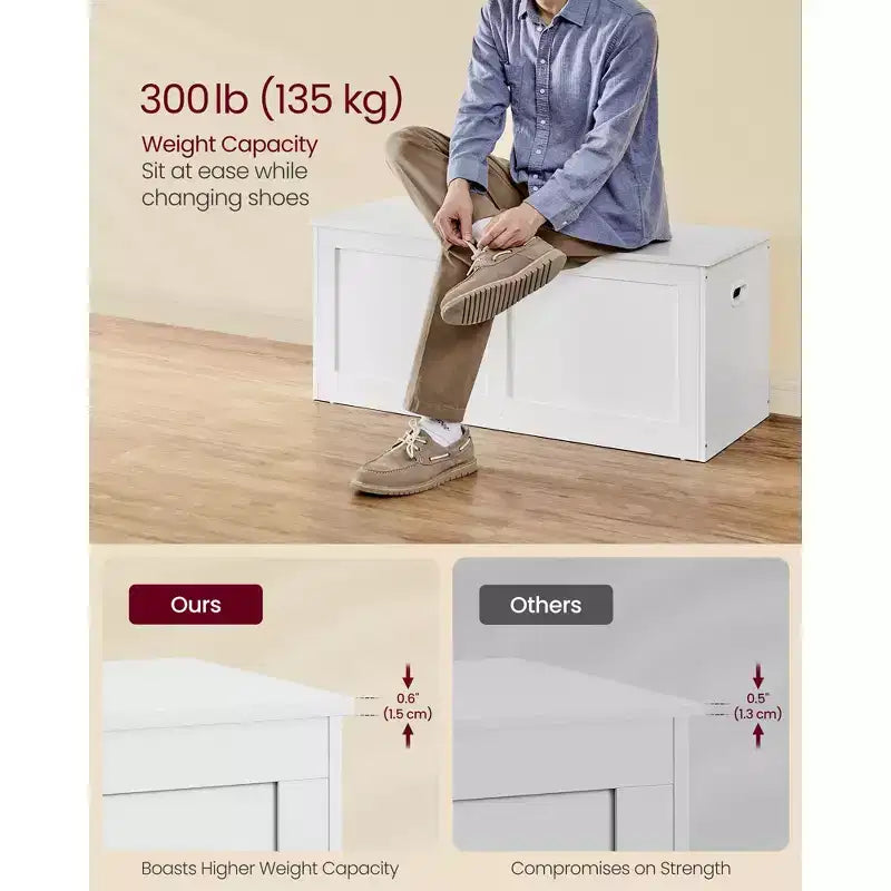 Wooden Storage Chest, Securely Opens 39.4x15.7x18.3 for Organizing Home Spaces