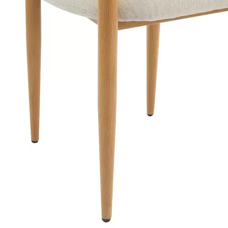 Set di 2 sedie da pranzo moderne imbottite, con struttura in ferro e schienale aperto curvo