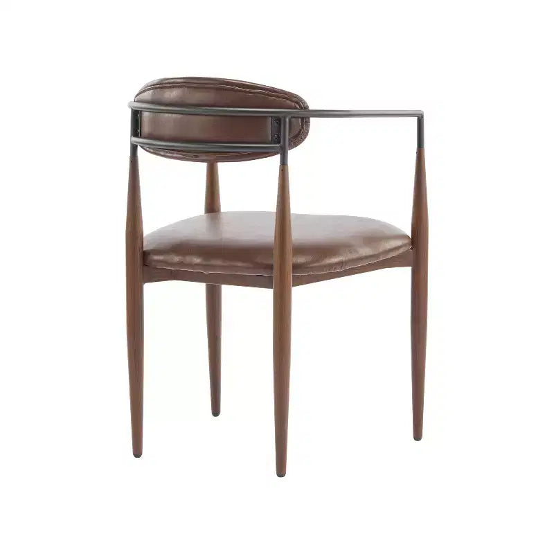 Set di 2 sedie da pranzo moderne imbottite, con struttura in ferro e schienale aperto curvo