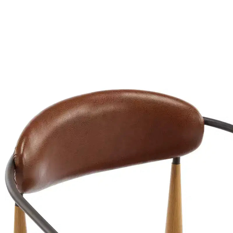 Set di 2 sedie da pranzo moderne imbottite, con struttura in ferro e schienale aperto curvo