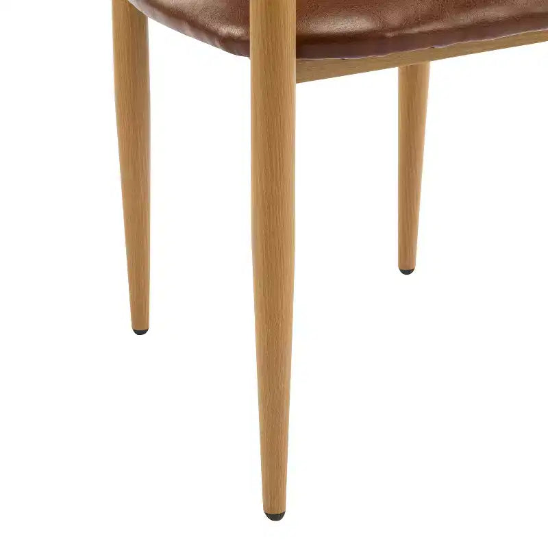 Set di 2 sedie da pranzo moderne imbottite, con struttura in ferro e schienale aperto curvo