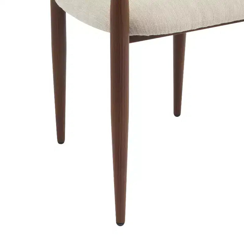 Set di 2 sedie da pranzo moderne imbottite, con struttura in ferro e schienale aperto curvo