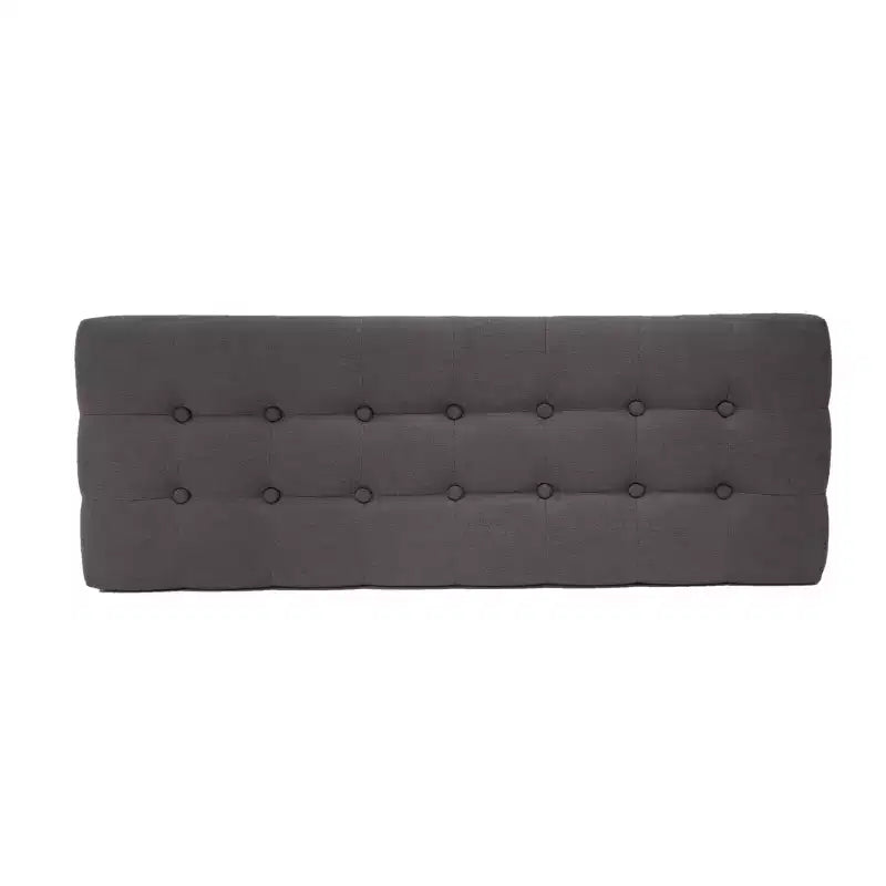 Mid-Century Modern 44-Inch Upholstered Tufted Rubberwood Ottoman