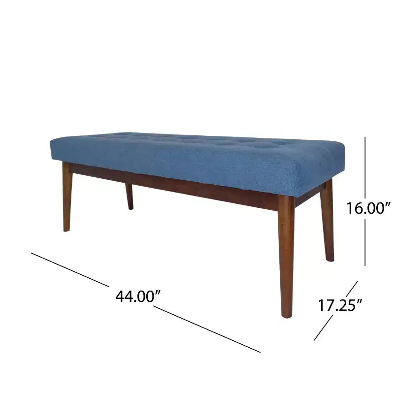 Nowoczesna pufa tapicerowana z pikowaniem, 44 cale, z drewna kauczukowego, w stylu mid-century