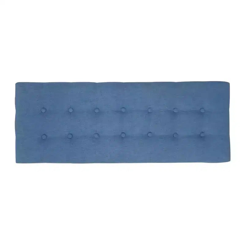 Mid-Century Modern 44-Inch Upholstered Tufted Rubberwood Ottoman