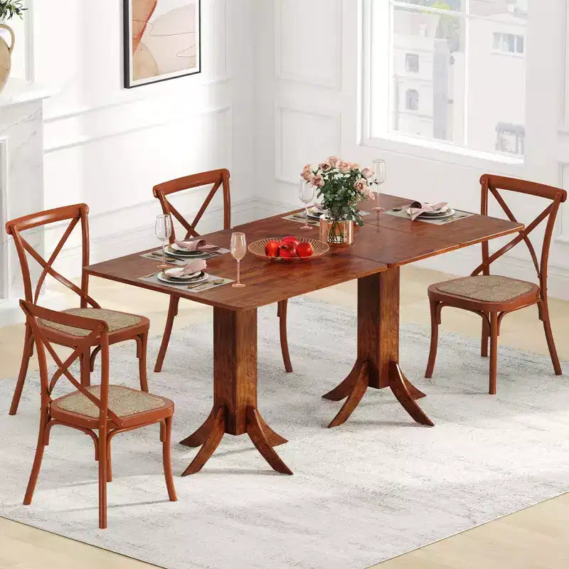 Square Dining Table with Pedestal Base 33 Wooden Kitchen Table for 2-4 People