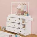 Modern Table Dresser,Baby Dressing Table with 3 extra deep Drawers and Storage Shelves and Hangers