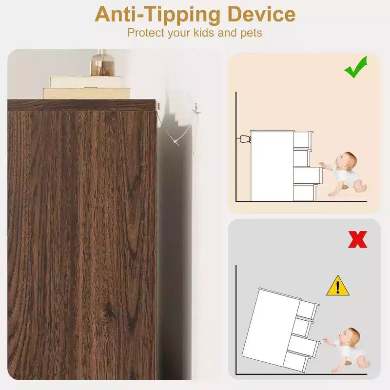 Cassettiera a 4 cassetti per camera da letto, mobile contenitore in legno con ampi cassetti, comodino per soggiorno e ingresso, color noce
