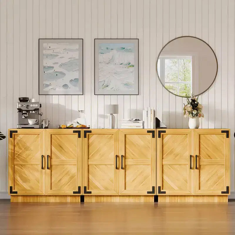 31.5 Sideboard Buffet Cabinet with Storage, Kitchen Buffet Storage Cabinet Coffee Bar with Doors&Adjustable Shelf, for Living&Dining Room