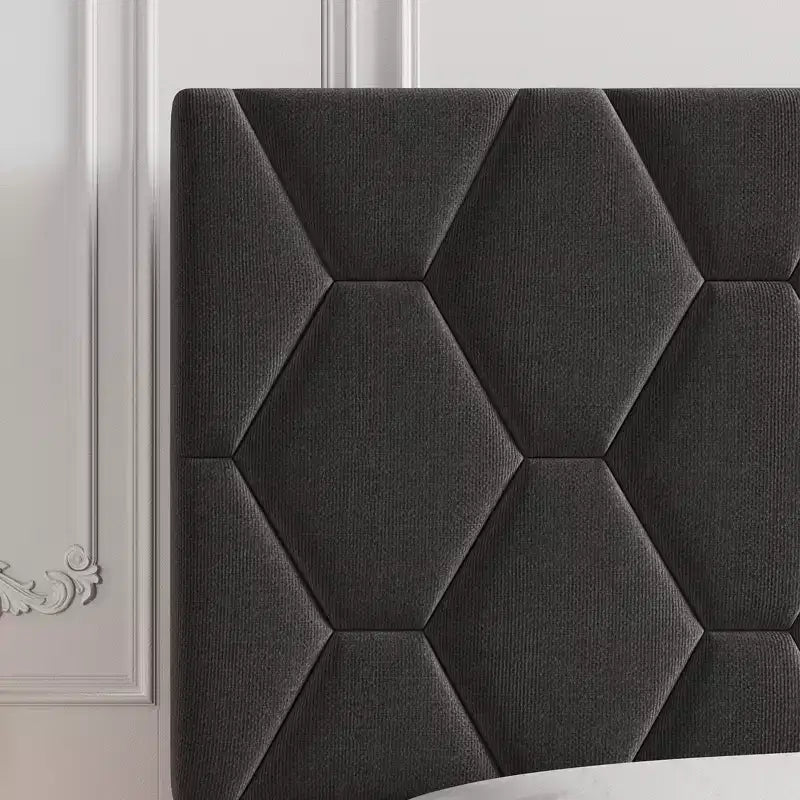 Struttura letto imbottita con testiera regolabile e doghe in legno, senza necessità di rete a molle, silenziosa, facile da montare, moderna, per letto singolo o king size, beige