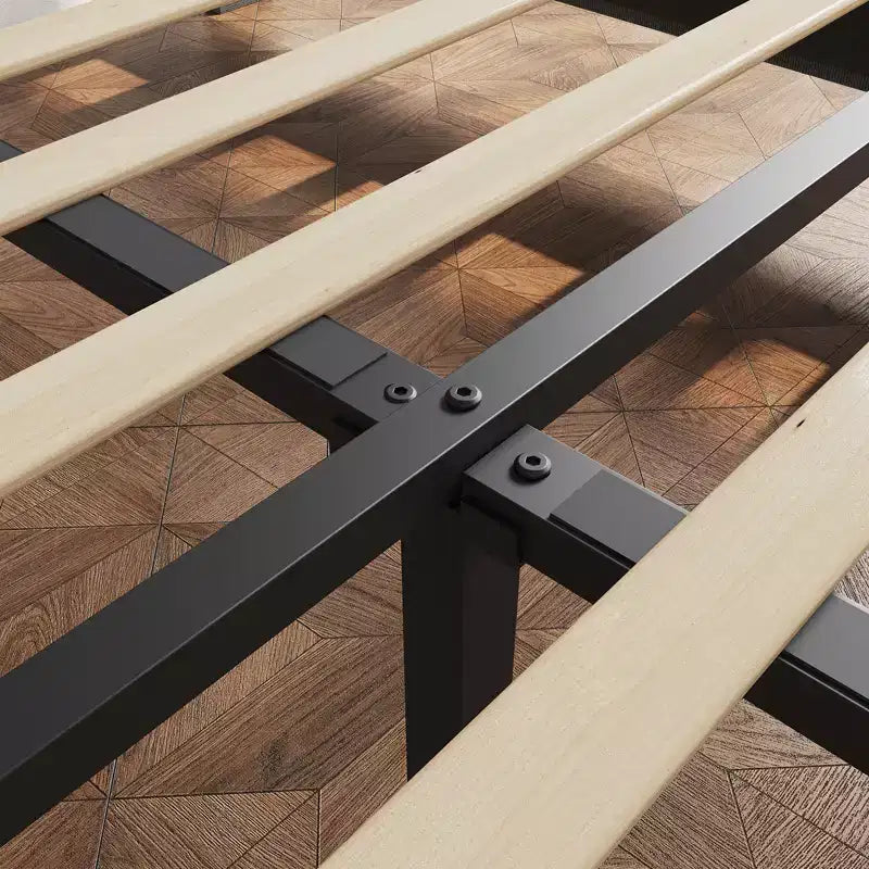 Struttura letto imbottita con testiera regolabile e doghe in legno, senza necessità di rete a molle, silenziosa, facile da montare, moderna, per letto singolo o king size, beige