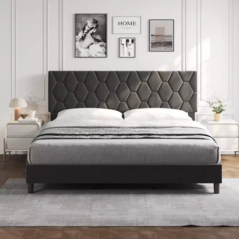 Struttura letto imbottita con testiera regolabile e doghe in legno, senza necessità di rete a molle, silenziosa, facile da montare, moderna, per letto singolo o king size, beige
