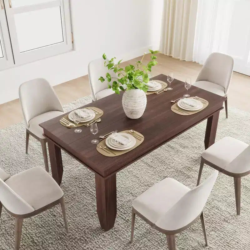 Tavolo da pranzo rustico da 63 per 4-6 persone, tavolo rettangolare da cucina in legno con robusta struttura in legno, grande tavolo da pranzo per sala da pranzo e appartamento