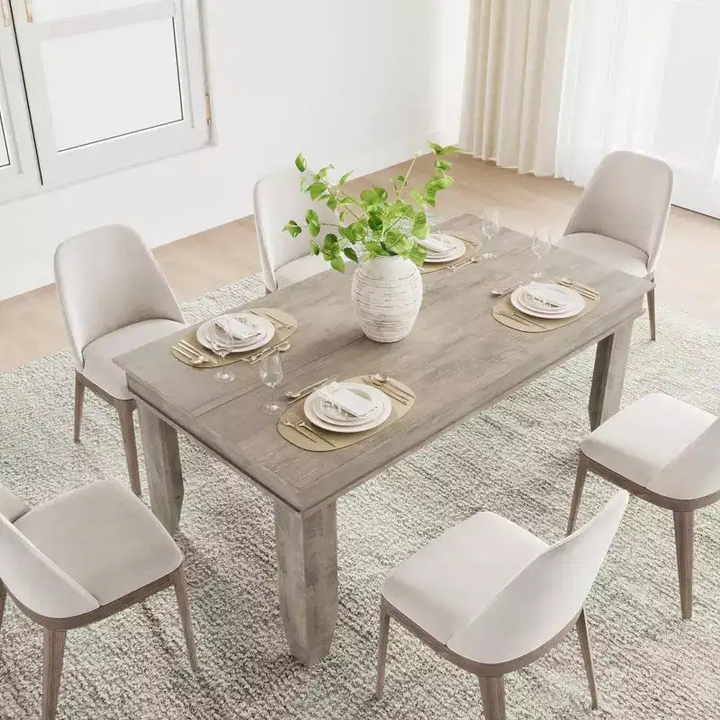 Tavolo da pranzo rustico da 63 per 4-6 persone, tavolo rettangolare da cucina in legno con robusta struttura in legno, grande tavolo da pranzo per sala da pranzo e appartamento