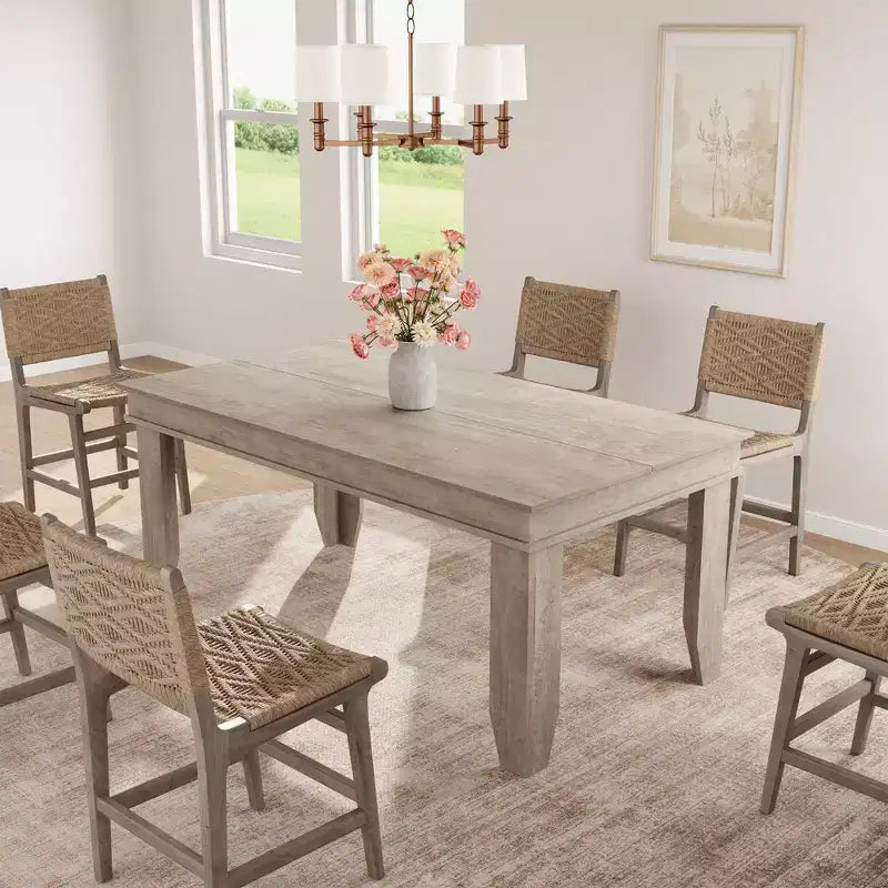Tavolo da pranzo rustico da 63 per 4-6 persone, tavolo rettangolare da cucina in legno con robusta struttura in legno, grande tavolo da pranzo per sala da pranzo e appartamento