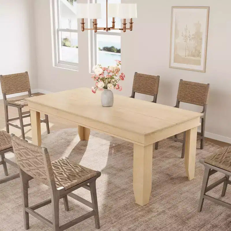 Tavolo da pranzo rustico da 63 per 4-6 persone, tavolo rettangolare da cucina in legno con robusta struttura in legno, grande tavolo da pranzo per sala da pranzo e appartamento