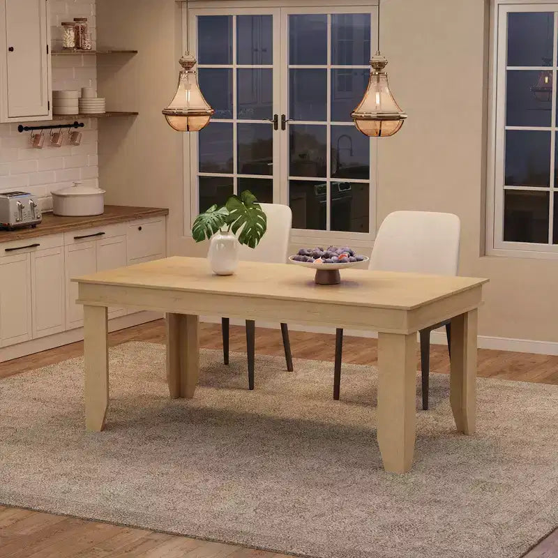 Tavolo da pranzo rustico da 63 per 4-6 persone, tavolo rettangolare da cucina in legno con robusta struttura in legno, grande tavolo da pranzo per sala da pranzo e appartamento