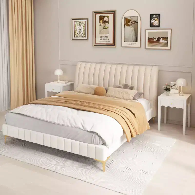 Comodino bianco con cassetto, tavolino moderno da letto con bordo ondulato, tavolino compatto per camera da letto e soggiorno, piccolo tavolino contenitore