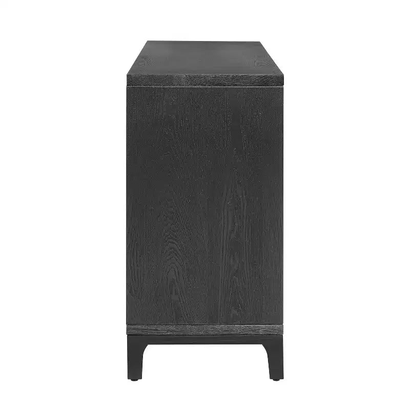 Credenza a 4 ante in stile moderno di metà secolo, 59', con motivo intrecciato 3D