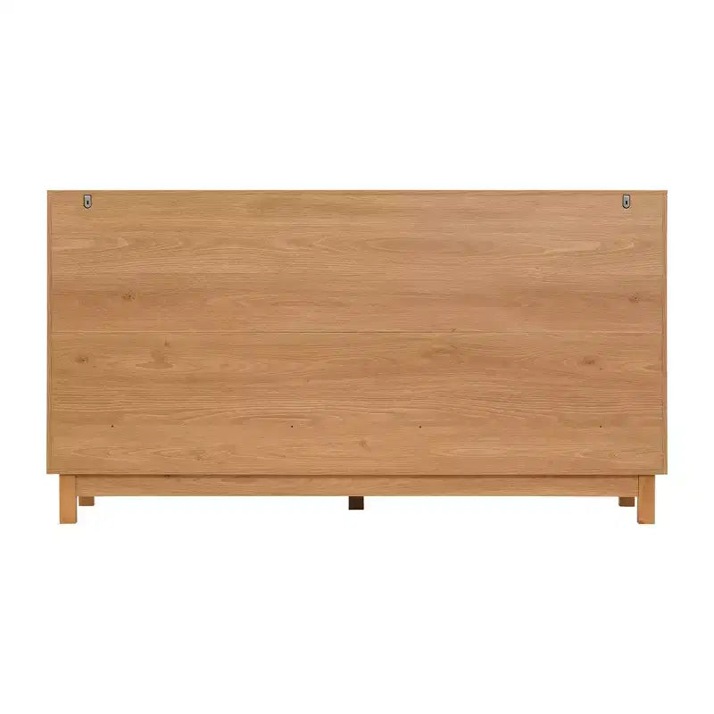 Cassettiera moderna con motivi geometrici e cassetti, ampia, con dettagli semicircolari, per camera da letto e soggiorno
