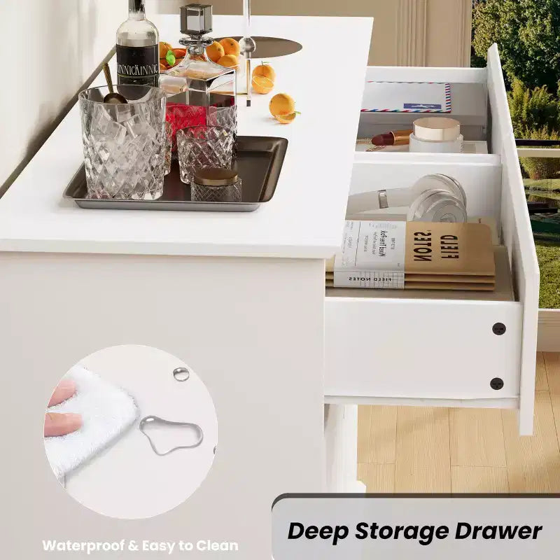 Cassettiera doppia con 8 cassetti, moderna e ampia in legno, dispositivo antiribaltamento, mobile contenitore capiente per abiti, soggiorno e ingresso