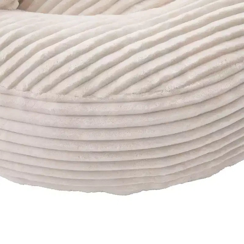 Divano a sacco per adulti e bambini, poltrona oversize in velluto a coste con 3 cuscini e bracciolo per soggiorno o camera da letto