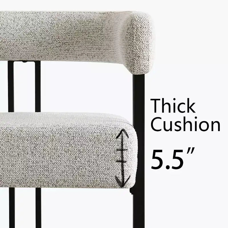 Panca moderna da 49 con schienale e braccioli, elegante panca da pranzo, divanetto a 2 posti con struttura in metallo, seduta d'accento per il soggiorno