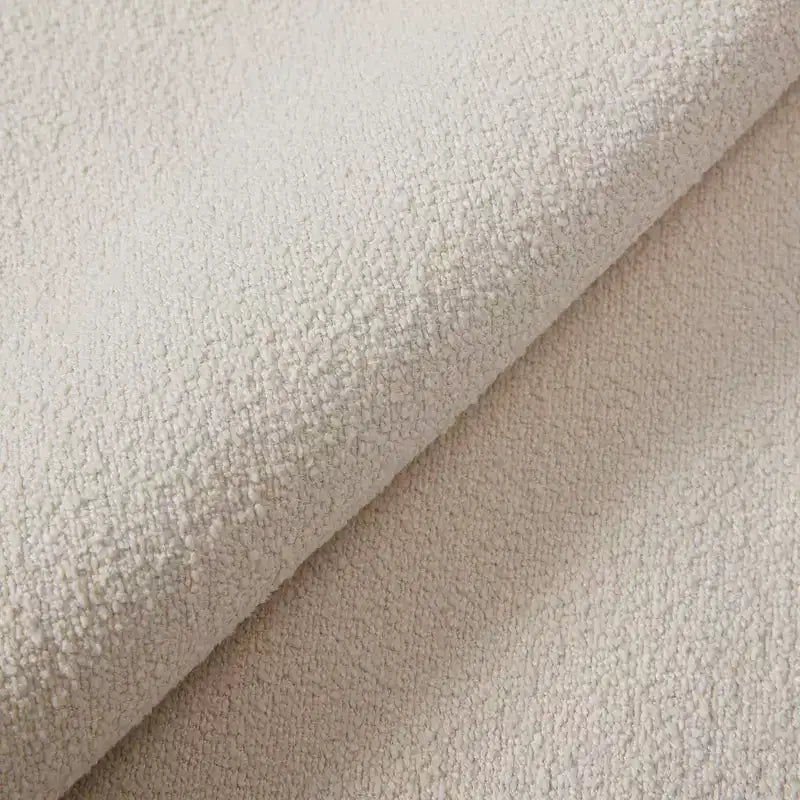 Modern Boucle Upholstered Floor Bed with Wingback